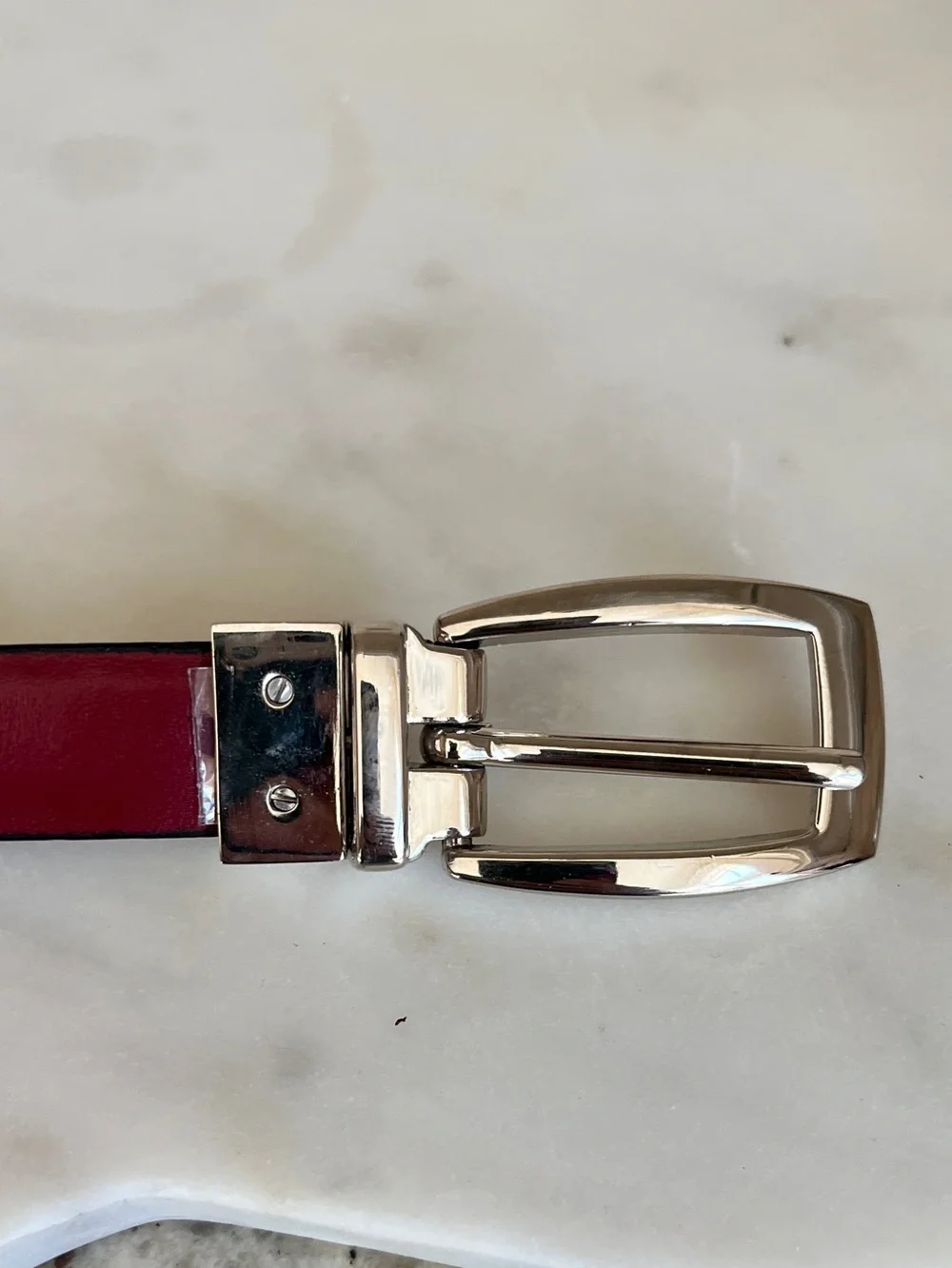 Brighton Reversible Black and Red Leather Belt